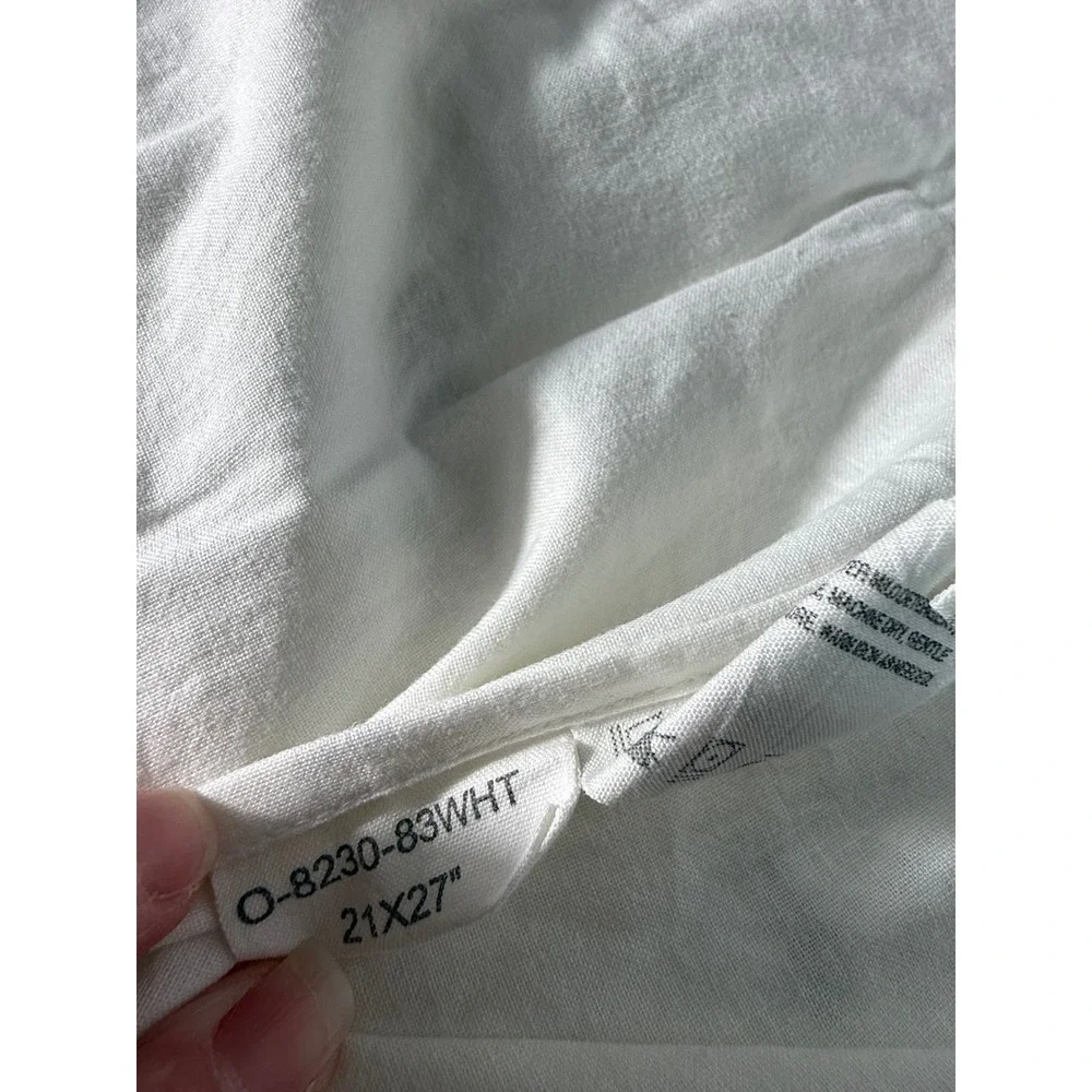 Vintage Embroidered Pillowcase Floral‎ Blue Scallop Edge Cottagecore Shabby Chic
